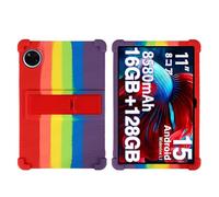 Coque pour tablette DOOGEE U11/U11 Pro, TECLAST P50/P50s 11" avec béquille en PC, silicone souple, lavable, coin épais résistant aux chocs, arc-en-ciel