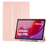 Coque pour tablette Lenovo 11"" - SUTEO - Porte-stylo - Rose claire - Réveil/Sommeil automatique - Antichute - Cuir PU