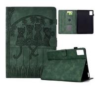 Coque pour Tablette Lenovo Idea Tab Plus 12,1 Pouces 2025 Étui de Protection à Rabat avec Motif Chat Veille/Réveil Automatique Résistant aux Chocs et Support Réglable ZURSANA Vert Vert