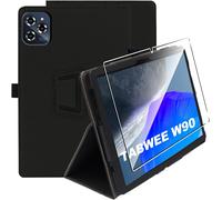Coque Pour Tablette Pour Tablette Tabwee W90/ T90 11 Pouces,Case Protection Housse Premium Pu, Fin Étui Avec Verre Trempé Avec Fonction Support, Noir