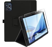 Coque pour Tablette pour Tablette TabWEE W90/ T90 11 Pouces,Case Protection Housse Premium PU, Fin ?tui avec Verre Tremp¿¿ avec Fonction Support, Noir