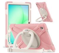 Coque pour tablette Samsung Galaxy Tab A11+/A11 Plus 11" SM-X236B, durable et résistante aux chocs, en polycarbonate rigide, béquille rotative à 360 degrés et bandoulière, coque de protection en