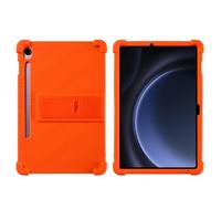Coque pour tablette Samsung Galaxy Tab S10 Lite 11,9" SM-X400/X406B - Adaptée aux enfants - Coque de protection en silicone souple antichoc avec support réglable en PC (orange)
