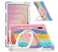 Coque pour tablette Samsung Galaxy Tab S11 Ultra 14,6" 2025 SM-X930/SM-X936B/SM-X936N, durable résistant aux chocs en polycarbonate rigide, béquille rotative à 360 degrés et bandoulière, coque de