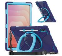 Coque pour tablette Samsung Galaxy Tab S11 Ultra 14,6" 2025 SM-X930/SM-X936B/SM-X936N, durable résistant aux chocs en polycarbonate rigide rotatif à 360 degrés avec béquille et bandoulière, coque de