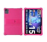 Coque pour tablette Tabwee T80 10,5" - Protection antichoc en silicone souple anti-chocs avec support réglable en PC (rose)
