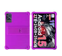 Coque pour tablette Tabwee W90 11" Android 15 - Convient aux enfants - Housse de protection antichoc en silicone souple anti-chocs avec support réglable en PC (violet)
