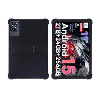 Coque pour tablette Tabwee W90 11" Android 15 - Protection antichoc en silicone souple anti-chocs avec support réglable en PC (noir)