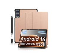 Coque pour Tablette Teclast T65 13.4 Pouces,daunke avec Stylet,Support à Trois Volets,Légère aux Chocs,Anti-Rayures,Protection complète,Rose Gold