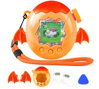 Coque pour Tamagotchi Paradise Electronic Pet - Lot de 2 films de protection d'écran en polycarbonate résistant aux chocs avec lanière pour jouet à manches Tamagotchi Paradise (Ailes du diable orange)