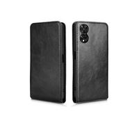 Coque pour TCL 505 4G Etui de Protection en Cuir à Rabat Vertical de Luxe avec Fente pour Carte Noir