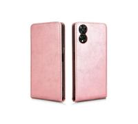 Coque pour TCL 505 4G Etui de Protection en Cuir à Rabat Vertical de Luxe avec Fente pour Carte Rose