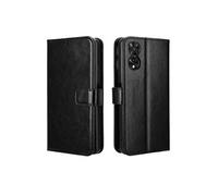 Coque pour TCL 505 4G Protection Antichoc Effet Etui Cuir et Intérieur TPU avec Porte-Cartes Fonction de Suppport Noir