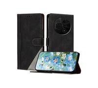 Coque pour TCL 605 Housse en Cuir PU avec [Protection Antichoc TPU] [Fonction Support] [Porte-Cartes ] Etui pour Antichoc Magnétique Noir