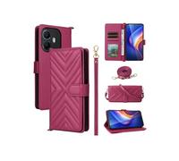 Coque pour TCL K70 4G/K70 Power Etui Portefeuille pour Téléphone Portable en Cuir PU Souple avec Fermeture Magnétique Bandoulière Longue et