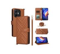 Coque pour TCL K70 4G/K70 Power Etui Portefeuille pour Téléphone Portable en Cuir PU Souple avec Fermeture Magnétique Bandoulière Longue et