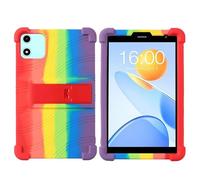 Coque pour Teclast P50 Mini 8,6", Alldocube iPlay 60 Mini 8,7" Tablette avec béquille PC, Silicone souple, lavable, coin épais résistant aux chocs, arc-en-ciel