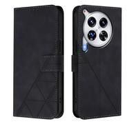 Coque pour Tecno Camon 30 Premier Coque Etui avec Porte Carte à Rabat Clapet Portefeuille en PU Cuir Pochette Magnétique Flip Case Étui Cover Housse Coque pour Tecno Camon 30 Premier, Noir