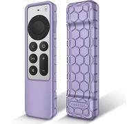Coque pour Télécommande Apple TV 4K / HD Siri Remote 2022 2021 (3ème et 2ème génération) Etui en Silicone Légère Antidérapante Résistante aux Chocs,Lilas(Q494)