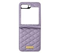 Coque pour Samsung Z Flip 5 Simili Cuir Rhombique Pliable Collection Geo Violet