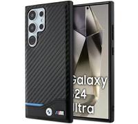 Coque pour téléphone - BMW - Samsung Galaxy S24 Ultra - Cuir écologique - Tissu carbone - Protection optimale