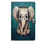 Coque pour Tout Nouveau Amazon Fire HD 8 (8ème & 7ème Gén,modèle 2018 & 2017 Seulement),Bspring Premium Fin étui en Cuir PU Pliante Debout Coque de Protection pour Fire HD8, Elephant Cute