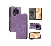 Coque pour Ulefone Note 15 Couverture De Fentes Pour Cartes Portefeuille Flip Folio Fermeture Magnétique Blocage RFID Etui en Cuir PU Violet