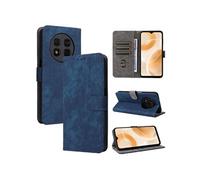 Coque pour Ulefone Note 15 Couverture De Fentes Pour Cartes Portefeuille Flip Folio Fermeture Magnétique Blocage RFID Etui en Cuir PU Bleu