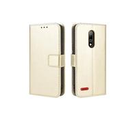 Coque pour Ulefone Note 8P Protection Antichoc Effet Etui Cuir et Intérieur TPU avec Porte-Cartes Fonction de Suppport Doré