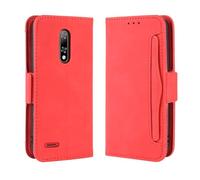 Coque pour Ulefone Note 8P,Retro magnétique Flip Case,PU Cuir Portefeuille Conception avec Fentes pour Cartes Amovibles -Red