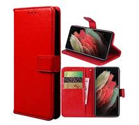 Coque pour Umidigi Bison X10 Pro/X10, Housse Étui Cuir PU Portefeuille avec Rangements de Cartes et Fermeture Aimanté, Flip Case Etui pour Umidigi Bison X10 Pro/X10, Rouge