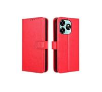 Coque pour Umidigi G6 5G Protection Antichoc Effet Etui Cuir et Intérieur TPU avec Porte-Cartes Fonction de Suppport Rouge