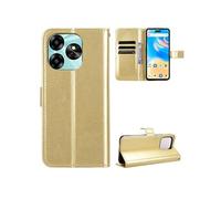 Coque pour Umidigi G6 5G Protection Antichoc Effet Etui Cuir et Intérieur TPU avec Porte-Cartes Fonction de Suppport Doré