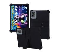 Coque pour VekfulPC T20 10,1", WUNIAK résistante aux chocs et légère, coque de protection en caoutchouc avec support réglable, adaptée aux enfants, noir