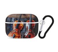 Coque pour violon et violoncelle avec porte-clés - Coque rigide antichoc pour écouteurs Bluetooth 2e/1ère génération - Pour homme et femme
