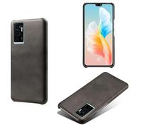 Coque pour Vivo V23 E 4G/5G,Anti-dérapage,Protection Contre Les Chutes,Coquille arrière Simple de Couleur Solide,Design en Cuir d'imitation en Plastique-Black
