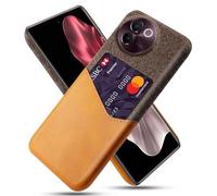 Coque pour Vivo V30E 5G,Antidérapant,Pprotection Contre la Chute à 360°,Résistance aux Empreintes digitales,Caisse en Cuir en Toile et en PU avec 1 Fente pour Cartes derrière-Brown