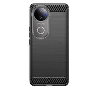 Coque pour Vivo V50 5G Effet Métal Brossé avec Contour Caméra Noir