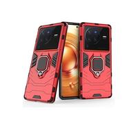 Coque pour Vivo X80 Pro 5G - housse etui rigide anti choc + verre trempe - ROUGE -