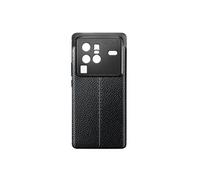 Coque pour Vivo X80 Pro Silicone gel Flexible Design Effet cuir Anti-traces Noir