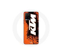 Coque pour Vivo Y21s 2021 / Y21 2021 KTM Logo blanc fond orange