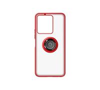 Coque pour Vivo Y22s et Y35 bi-matière bague métallique support Vidéo Rouge