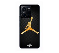 Coque Pour Vivo Y35 4g Jordan Logo 23 Nike Basketball Couleur Dorée