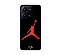 Coque Pour Vivo Y35 4g Jordan Logo 23 Nike Basketball Couleur Rouge