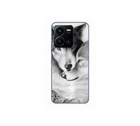 Coque Pour Vivo Y35 4g Le Loup Et La Louve Animal Noir Et Blonc