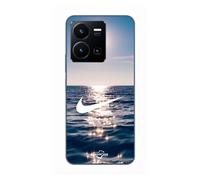 Coque Pour Vivo Y35 4g Nike Logo Blanc Mer Soleil