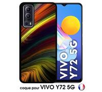 Coque Pour Vivo Y72 5g - Colorfull Arc En Ciel - Silicone - Noir