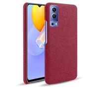 Coque pour Vivo Y72 5G,Conception de Motif de Toile,Coque Protectrice Mince,Prise en Main Douce,Structure Antichoc et Résistante aux Rayures-Red