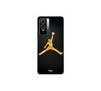 Coque Pour Vivo Y76 5g Jordan Logo 23 Nike Basketball Couleur Dorée