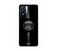 Coque Pour Vivo Y76 5g Psg Logo Jordan Gris Fond Noir